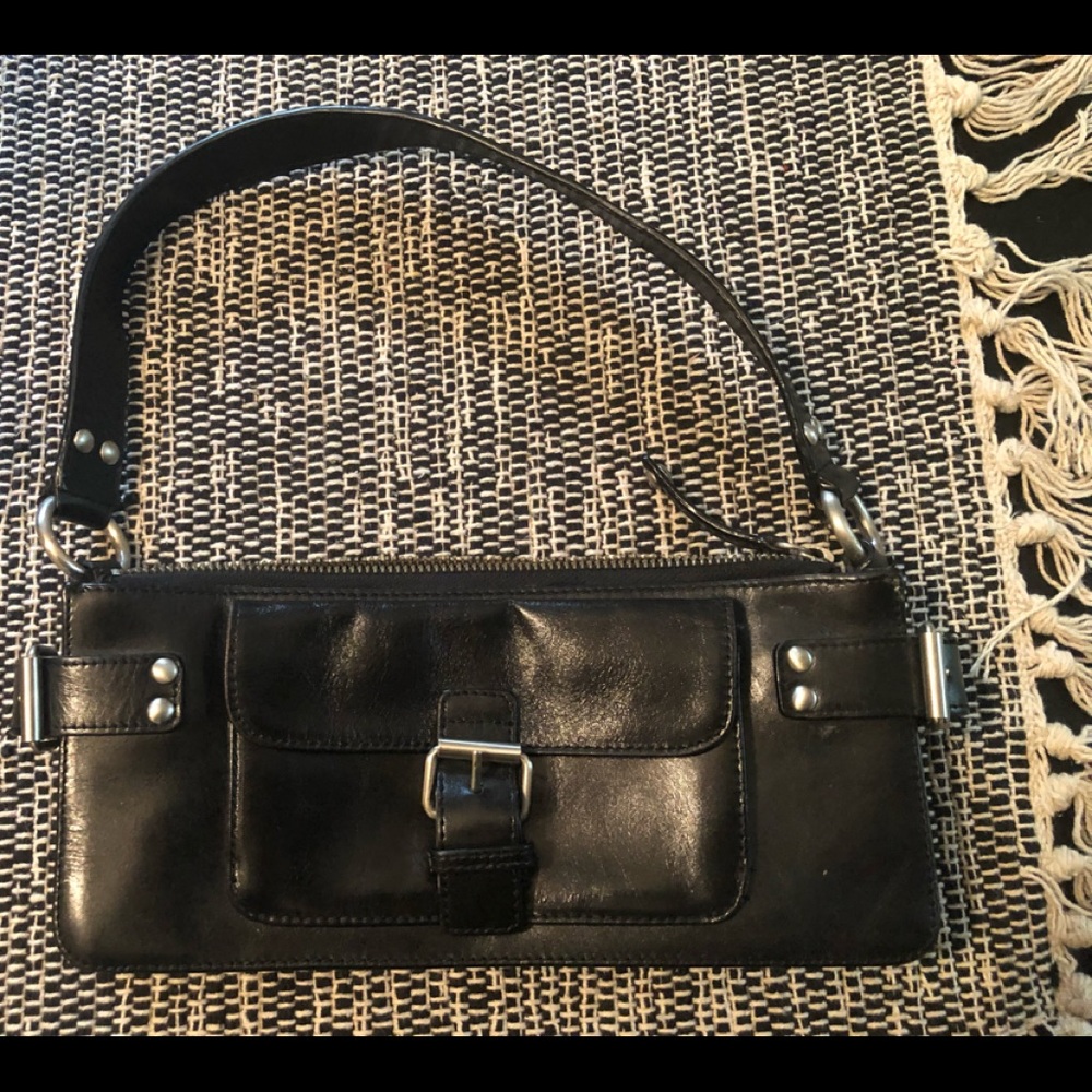 Kenneth Cole shoulder bag, black leather